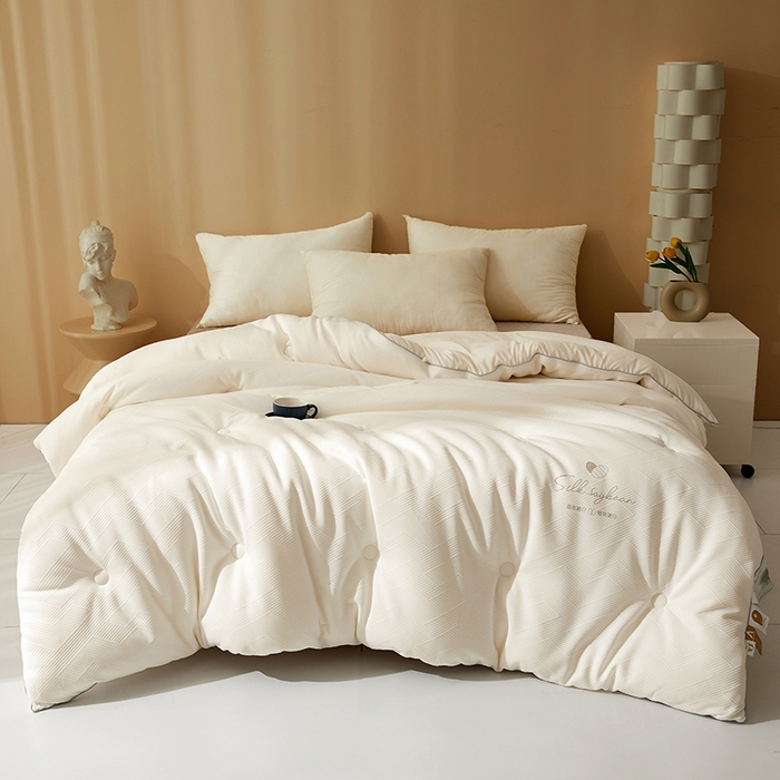 91家纺网 家纺一手货源 找家纺 伊被源 2023秋冬新款A类针织提花蚕蛹蛋白被被子被芯 品味