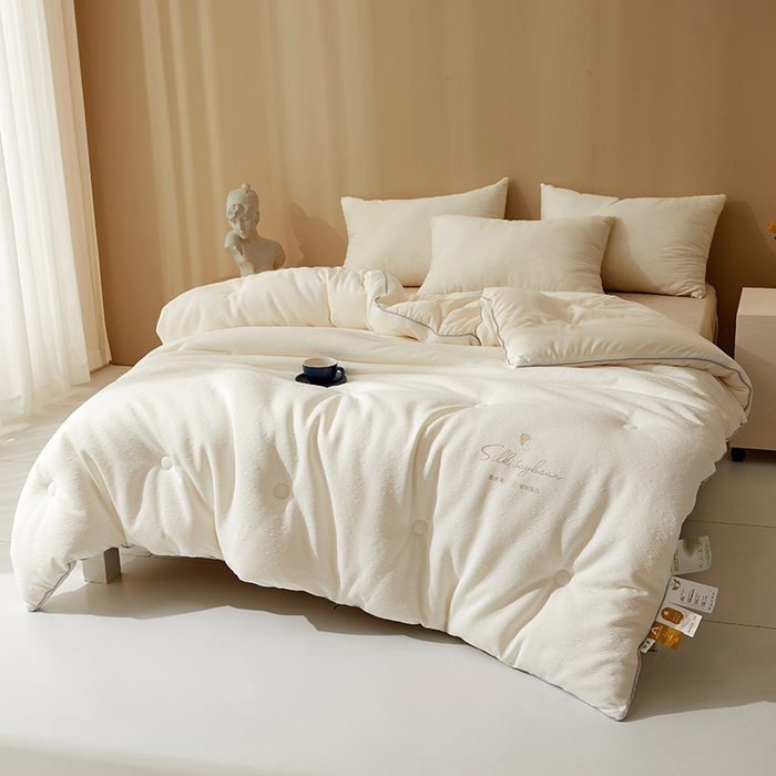 91家纺网 家纺一手货源 找家纺 （总）伊被源 2023秋冬新款A类针织提花蚕蛹蛋白被被子被芯