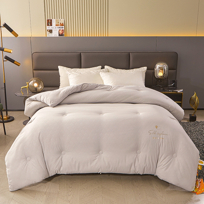 91家纺网 家纺一手货源 找家纺 2023秋冬新款A类压花蚕蛹蛋白被 被子被芯 灰色