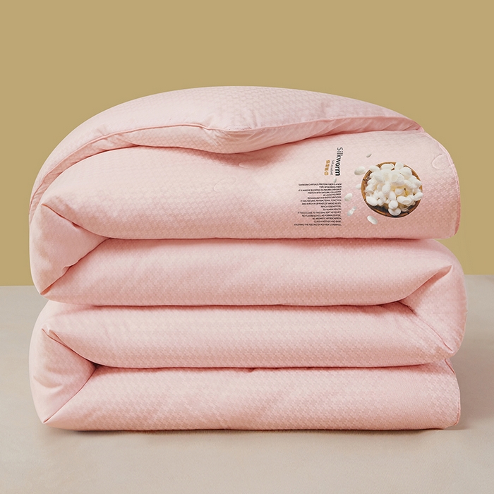 91家纺网 家纺一手货源 找家纺 伊被源 2023秋冬新款A类黄金蚕蛹蛋白被 被子被芯---千鸟格  豆沙