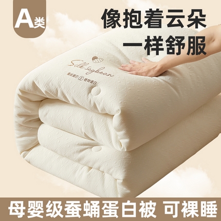 91家纺网 家纺一手货源 找家纺 （总）伊被源 2023秋冬新款A类针织提花蚕蛹蛋白被被子被芯