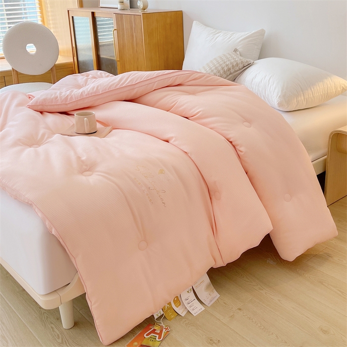 91家纺网 家纺一手货源 找家纺 伊被源 2023秋冬新款A类黄金蚕蛹蛋白被 被子被芯---华夫格点点 玉色