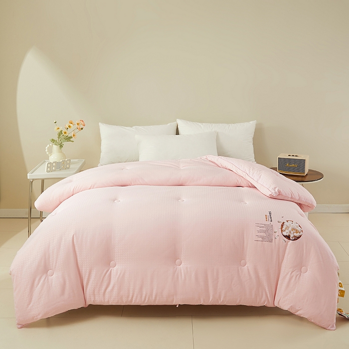 91家纺网 家纺一手货源 找家纺 伊被源 2023秋冬新款A类黄金蚕蛹蛋白被 被子被芯---千鸟格  豆沙