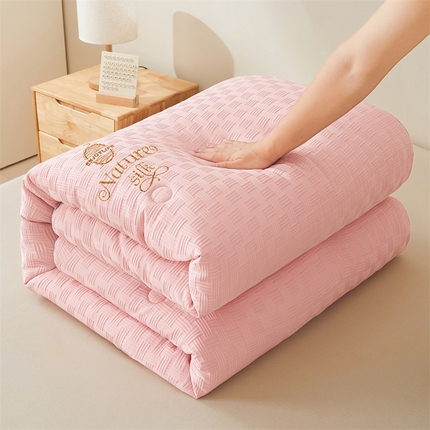 91家纺网 家纺一手货源 找家纺 伊被源 2023秋冬新款A类黄金蚕蛹蛋白被 被子被芯---华夫格针织 豆沙