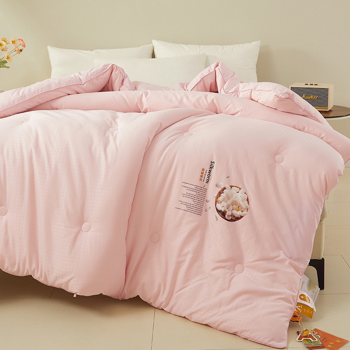 91家纺网 家纺一手货源 找家纺 伊被源 2023秋冬新款A类黄金蚕蛹蛋白被 被子被芯---千鸟格  豆沙