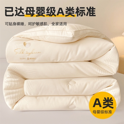 91家纺网 家纺一手货源 找家纺 （总）伊被源 2023秋冬新款A类黄金蚕蛹蛋白被 被子被芯---华夫格点点