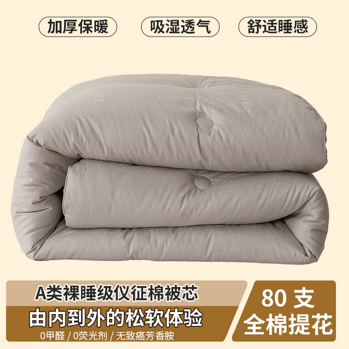 91家纺网 家纺一手货源 找家纺 （总）伊被源 2023秋冬新款80支全棉提花仪征棉 被子被芯