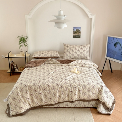 星期八 2023新款全棉花边豆豆被 丁香