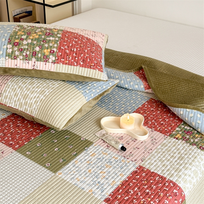 91家纺网 家纺一手货源 找家纺 星期八 2023新款棉加绒床盖三件套 百福