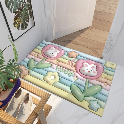 91家纺网 家纺一手货源 找家纺 （总）芙宁娜2024新款福利地垫软垫入户防滑厕所门垫地毯地垫地垫