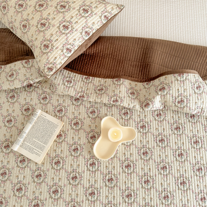 91家纺网 家纺一手货源 找家纺 星期八 2023新款棉加绒床盖三件套 丁香