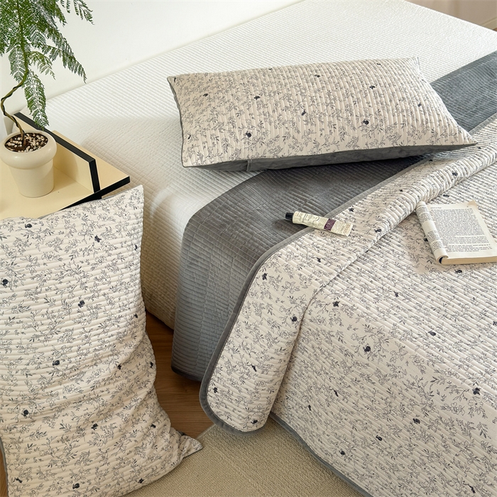 91家纺网 家纺一手货源 找家纺 星期八 2023新款棉加绒床盖三件套 莱茵