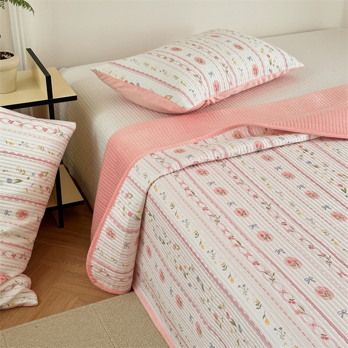 91家纺网 家纺一手货源 找家纺 星期八 2023新款棉加绒床盖三件套 仙草