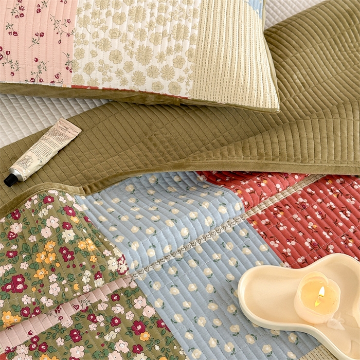 91家纺网 家纺一手货源 找家纺 星期八 2023新款棉加绒床盖三件套 百福