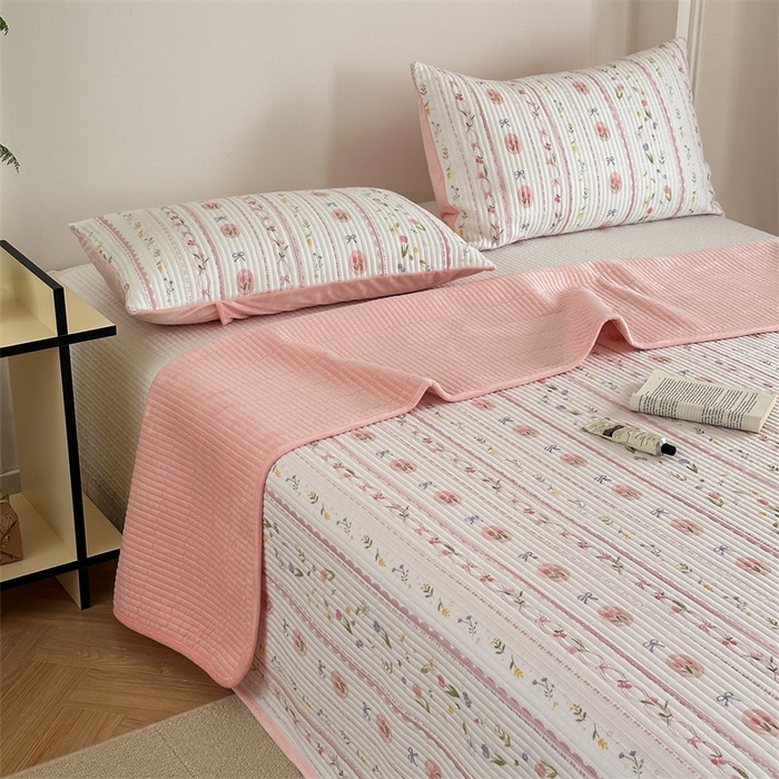 91家纺网 家纺一手货源 找家纺 星期八 2023新款棉加绒床盖三件套 仙草