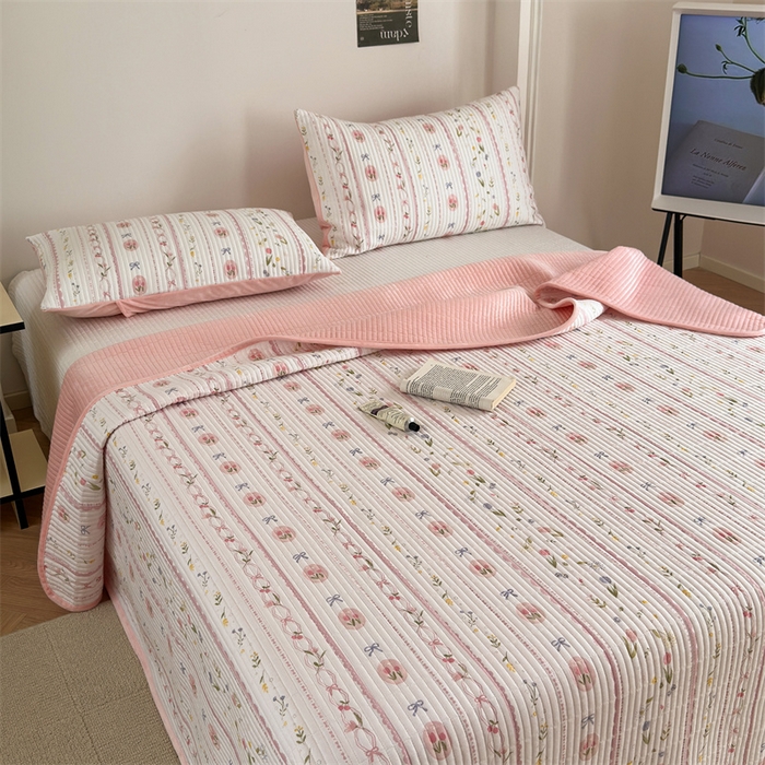 91家纺网 家纺一手货源 找家纺 星期八 2023新款棉加绒床盖三件套 仙草