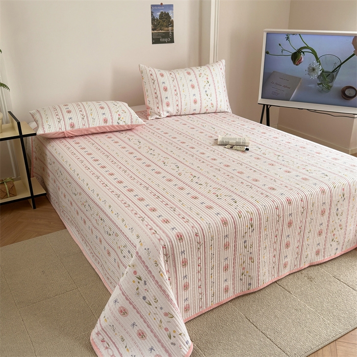 91家纺网 家纺一手货源 找家纺 星期八 2023新款棉加绒床盖三件套 仙草