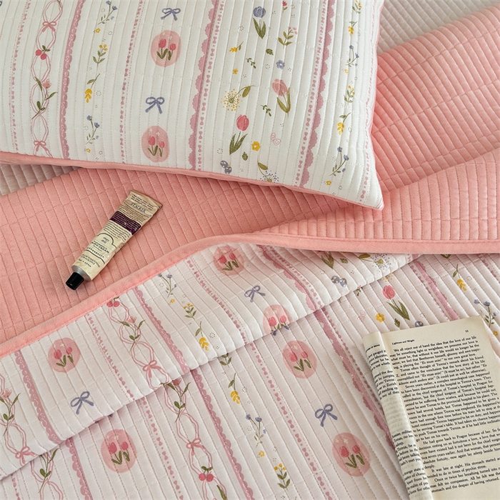 91家纺网 家纺一手货源 找家纺 星期八 2023新款棉加绒床盖三件套 仙草