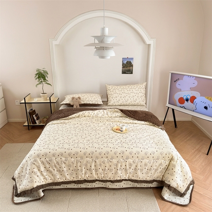 星期八 2023新款全棉花边豆豆被 可可熊