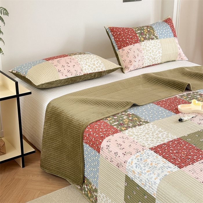 91家纺网 家纺一手货源 找家纺 星期八 2023新款棉加绒床盖三件套 百福