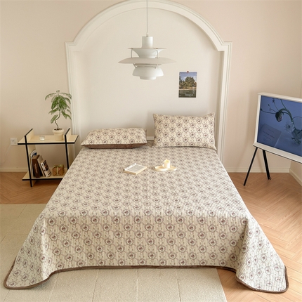 星期八 2023新款棉加绒床盖三件套 丁香