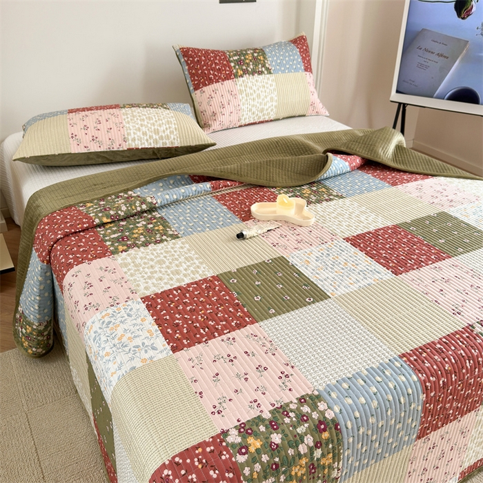 91家纺网 家纺一手货源 找家纺 星期八 2023新款棉加绒床盖三件套 百福