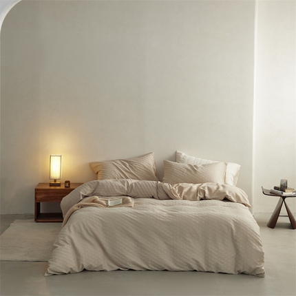 梦享生活家居 2023新款提花四件套-侘寂风 肌理纹-米