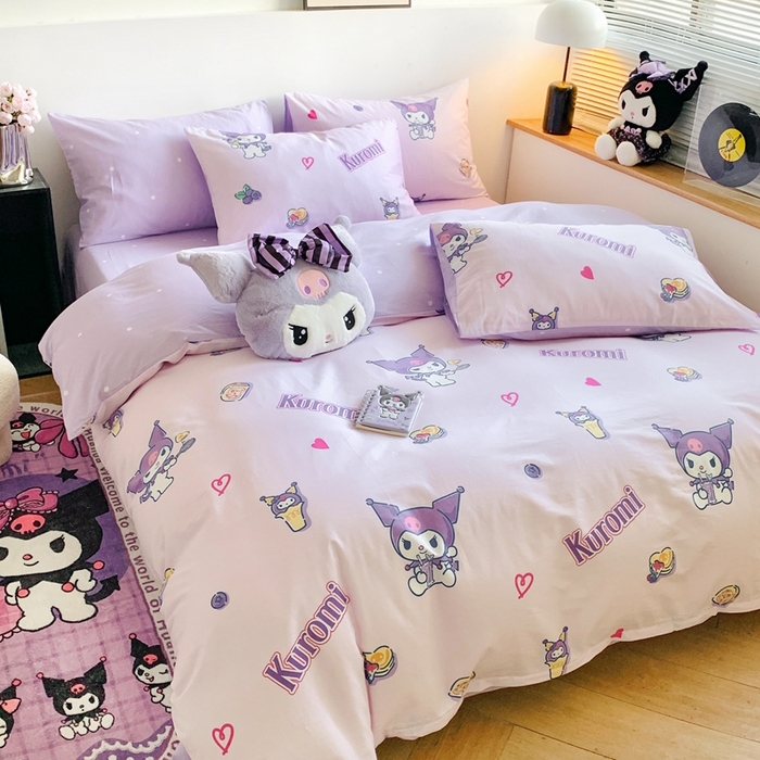 91家纺网 家纺一手货源 找家纺 朵希曼 2025新款全棉三丽鸥卡通印花系列四件套 甜甜库洛米