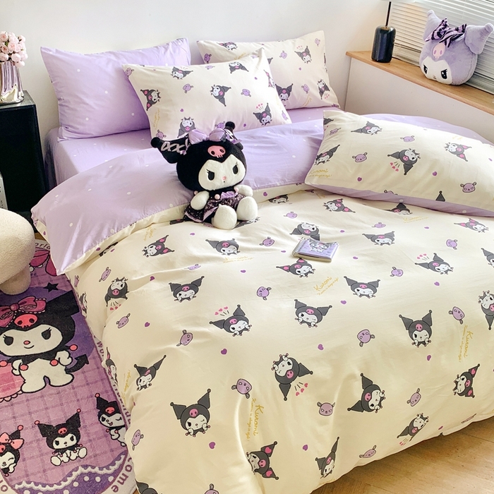 91家纺网 家纺一手货源 找家纺 朵希曼 2025新款全棉三丽鸥卡通印花系列四件套 淘气库洛米