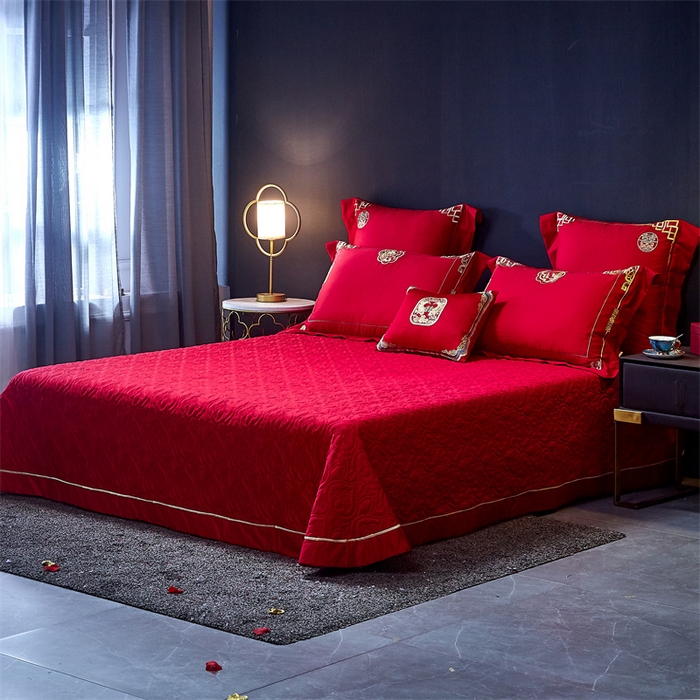 91家纺网 家纺一手货源 找家纺 高大尚婚庆馆 2023秋冬新款长绒棉多件套囍嫁系列 百子闹喜