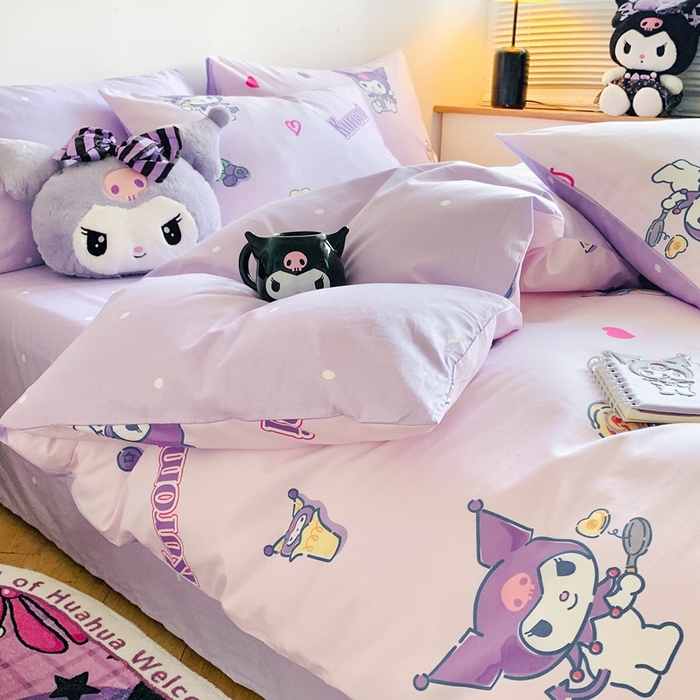 91家纺网 家纺一手货源 找家纺 朵希曼 2025新款全棉三丽鸥卡通印花系列四件套 甜甜库洛米