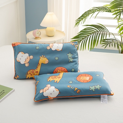萌番宝 2023新款全棉儿童60支枕芯枕套午睡枕A类双面枕 密西西比蓝