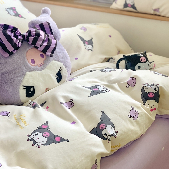 91家纺网 家纺一手货源 找家纺 朵希曼 2025新款全棉三丽鸥卡通印花系列四件套 淘气库洛米