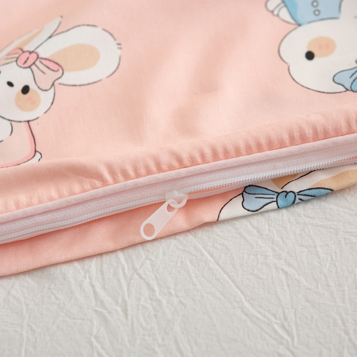 91家纺网 家纺一手货源 找家纺 萌番宝 2023新款全棉儿童60支枕芯枕套午睡枕A类双面枕 嗒嗒兔