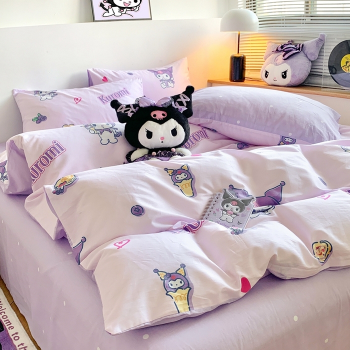 91家纺网 家纺一手货源 找家纺 朵希曼 2025新款全棉三丽鸥卡通印花系列四件套 甜甜库洛米