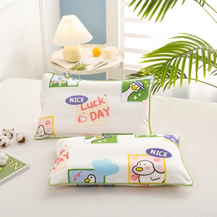 萌番宝 2023新款全棉儿童60支枕芯枕套午睡枕A类双面枕 鸭子侦探