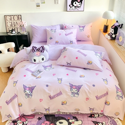 朵希曼 2025新款全棉三丽鸥卡通印花系列四件套 甜甜库洛米