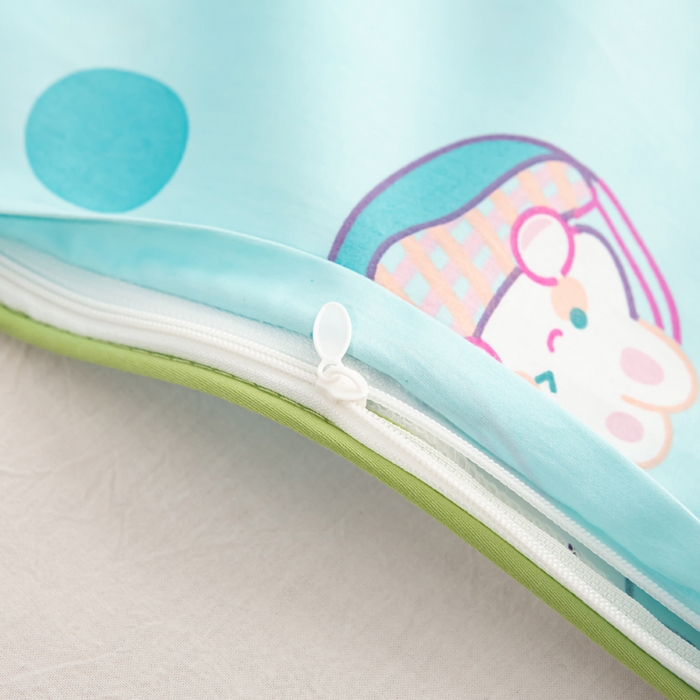 91家纺网 家纺一手货源 找家纺 萌番宝 2023新款全棉儿童60支枕芯枕套午睡枕A类双面枕 囧囧兔