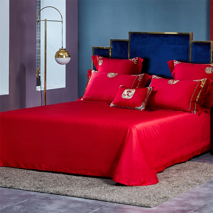 91家纺网 家纺一手货源 找家纺 高大尚婚庆馆 2023秋冬新款长绒棉多件套囍嫁系列 百子闹喜