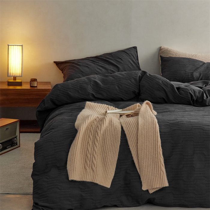 91家纺网 家纺一手货源 找家纺 （总）梦享生活家居 2024新款提花四件套-侘寂风