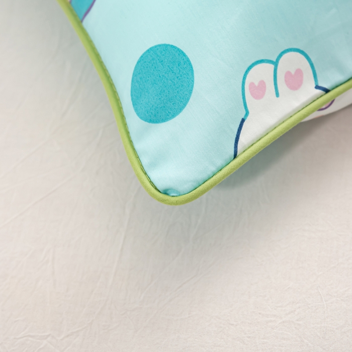 91家纺网 家纺一手货源 找家纺 萌番宝 2023新款全棉儿童60支枕芯枕套午睡枕A类双面枕 囧囧兔