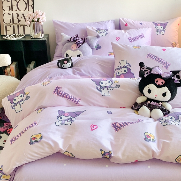 91家纺网 家纺一手货源 找家纺 朵希曼 2025新款全棉三丽鸥卡通印花系列四件套 甜甜库洛米