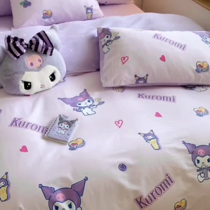 91家纺网 家纺一手货源 找家纺 朵希曼 2025新款全棉三丽鸥卡通印花系列四件套 甜甜库洛米