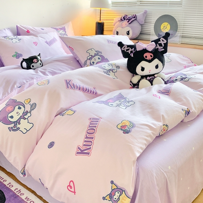 91家纺网 家纺一手货源 找家纺 朵希曼 2025新款全棉三丽鸥卡通印花系列四件套 甜甜库洛米