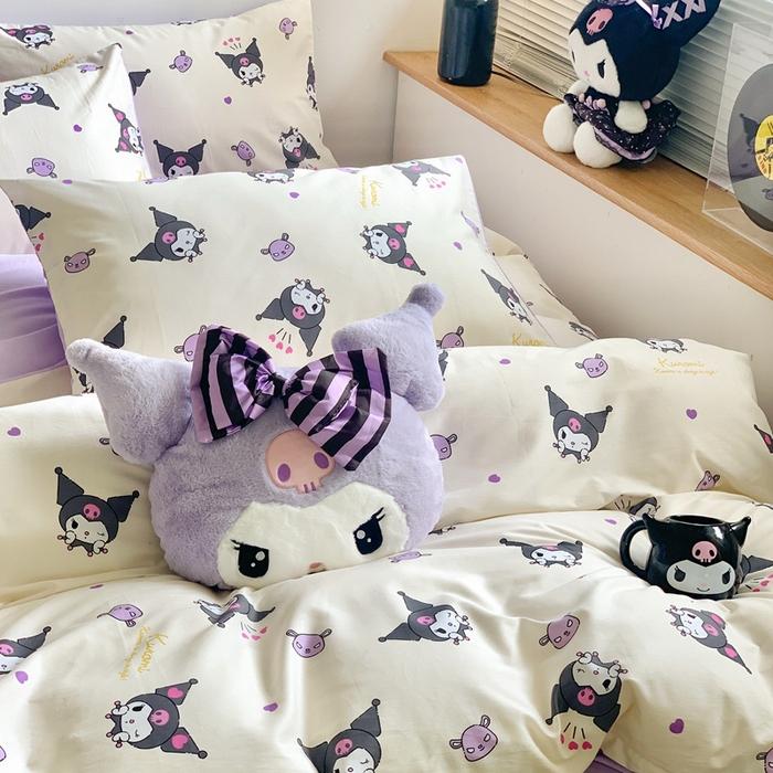 91家纺网 家纺一手货源 找家纺 朵希曼 2025新款全棉三丽鸥卡通印花系列四件套 淘气库洛米