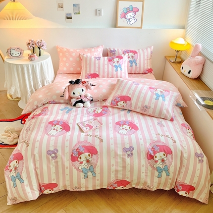 朵希曼 2025新款全棉三丽鸥卡通印花系列四件套 甜甜美乐蒂