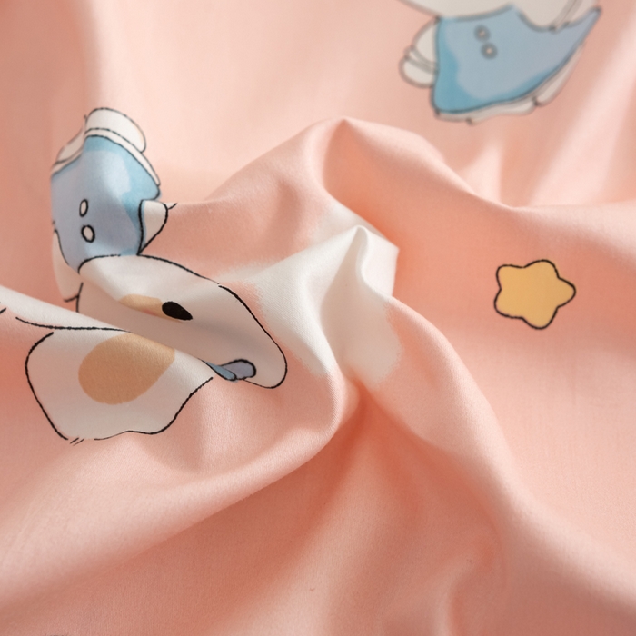 91家纺网 家纺一手货源 找家纺 萌番宝 2023新款全棉儿童60支枕芯枕套午睡枕A类双面枕 嗒嗒兔