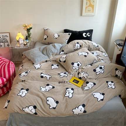 91家纺网 家纺一手货源 找家纺 （总）时年家纺 2023新款牛奶绒印花系列套件 小可爱风格