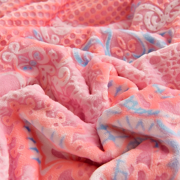 91家纺网 家纺一手货源 找家纺 畅畅家纺 2024新款高克重8斤加厚牛奶绒6D雕花绒印花水晶绒金貂绒法莱绒四件套 菲欧娜-玉