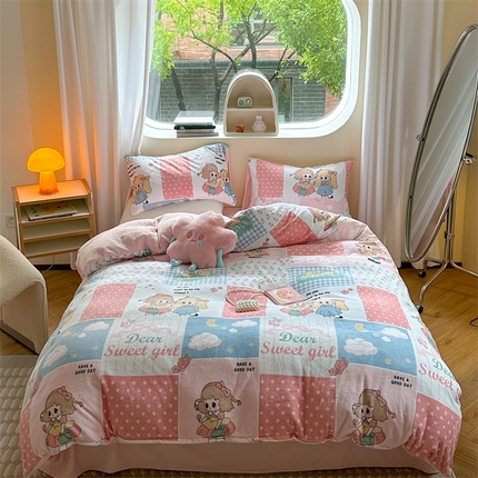 2023新款牛奶绒印花系列套件 花卉风格 萝莉